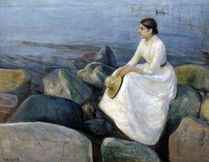 Yaz gecesi, Inger sahilde by Edvard Munch